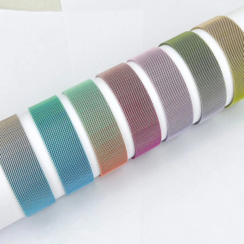 Laço milanês para apple watch band 44mm 45mm 40mm 41mm 46-42mm orgulho pulseira iwatch série 9 8 7 6 se 5 4 10 ultra 2 49mm cinta